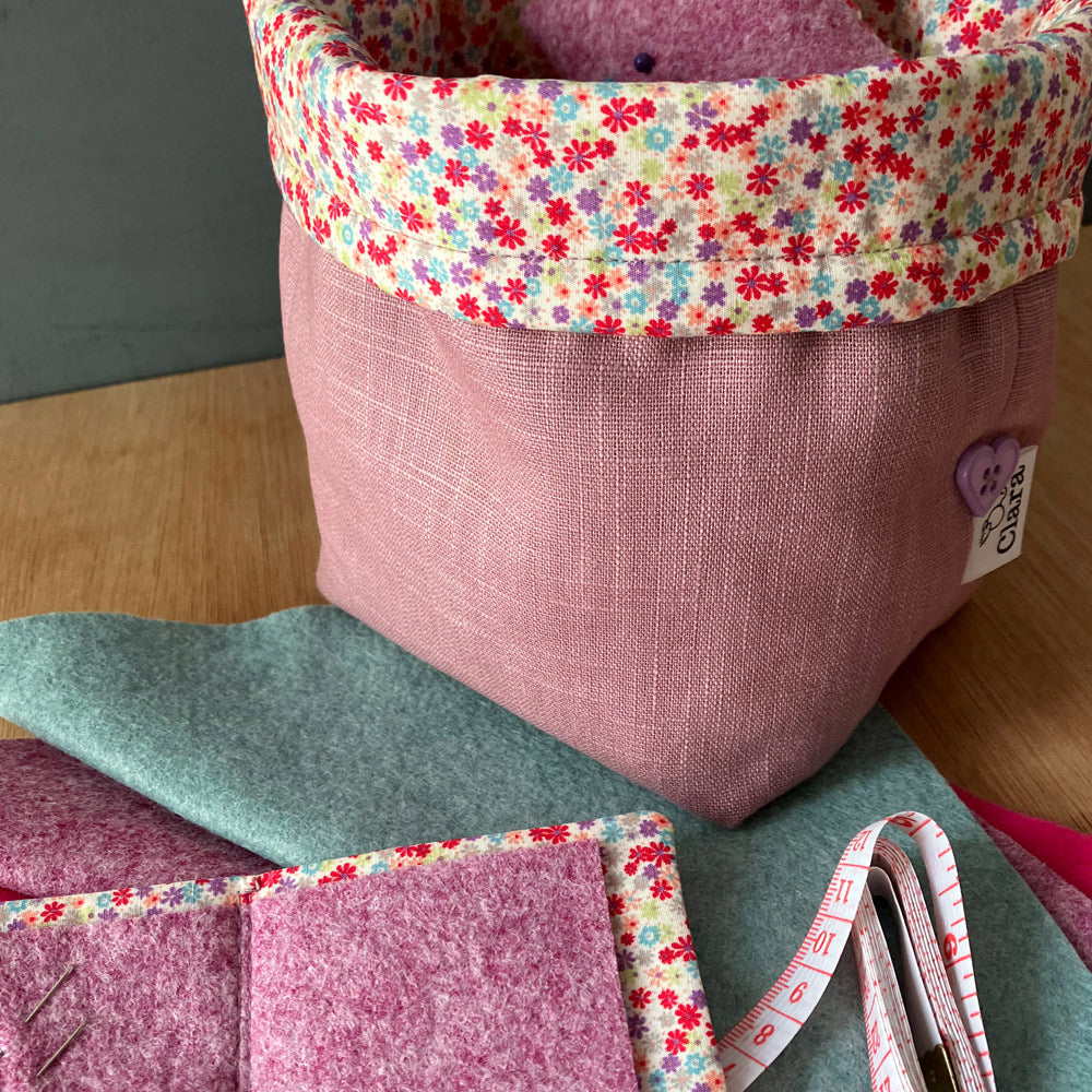 Children’s Sewing, Knitting and Project Bag. Pink