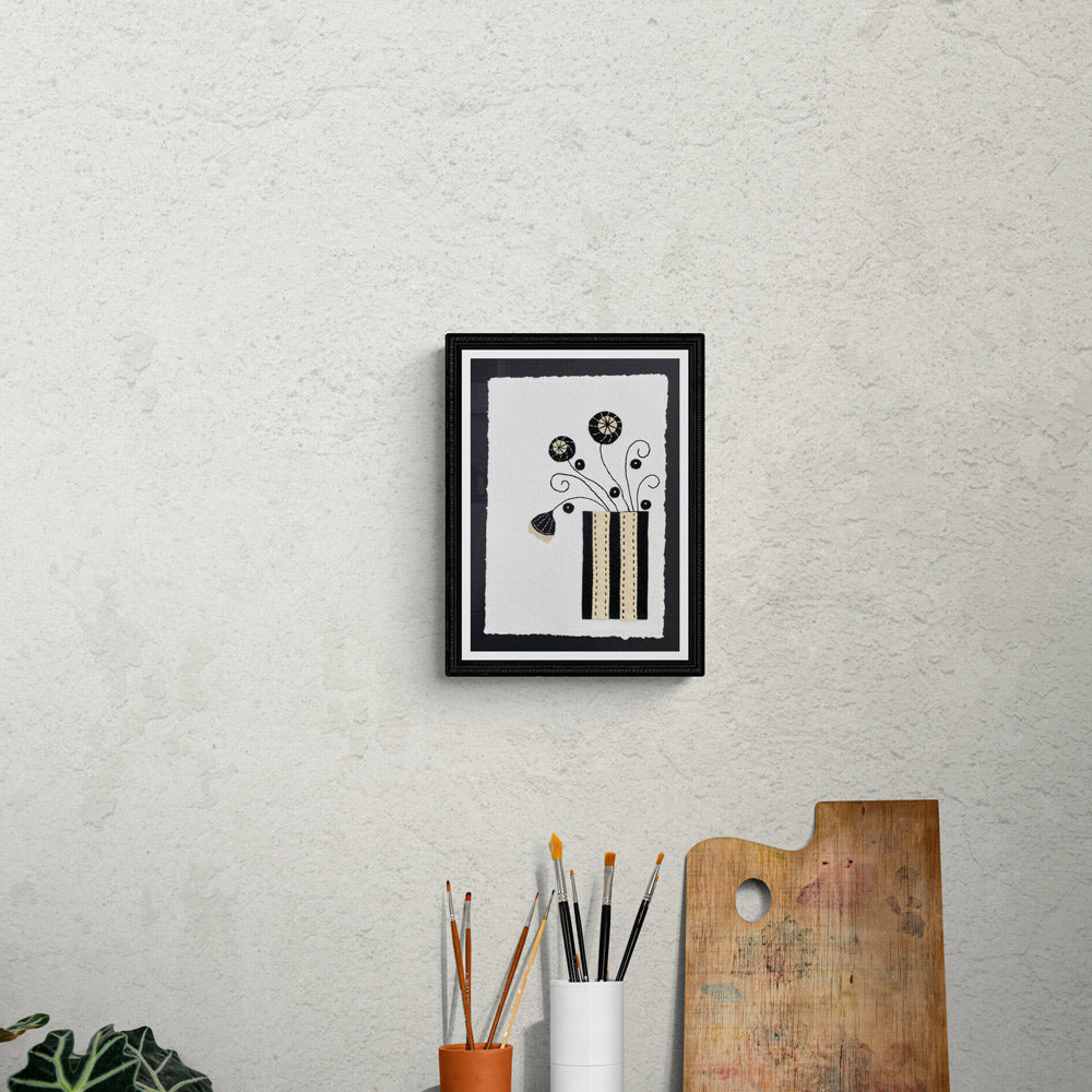 Textile picture - Dried Poppy Heads