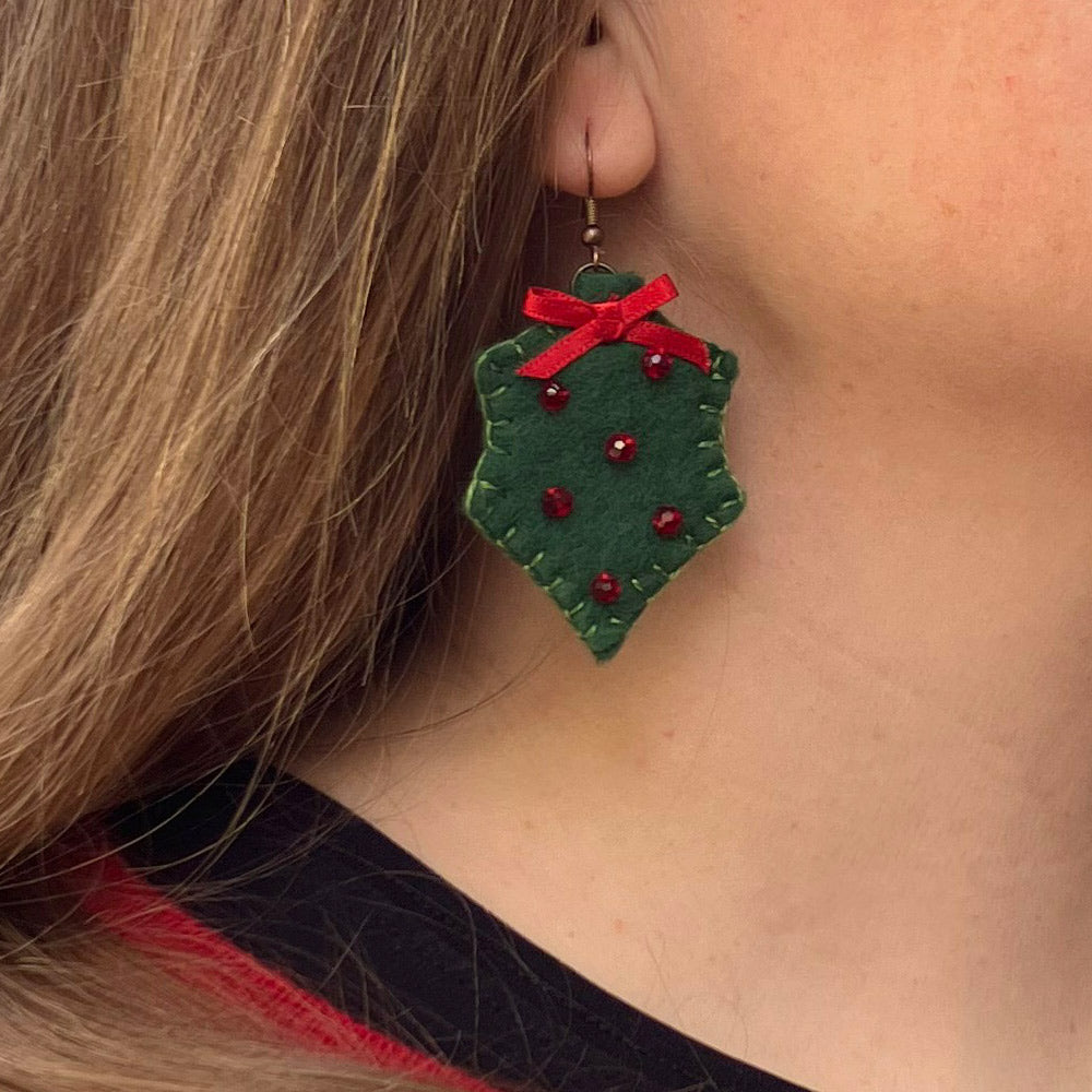 Christmas Holly Earrings