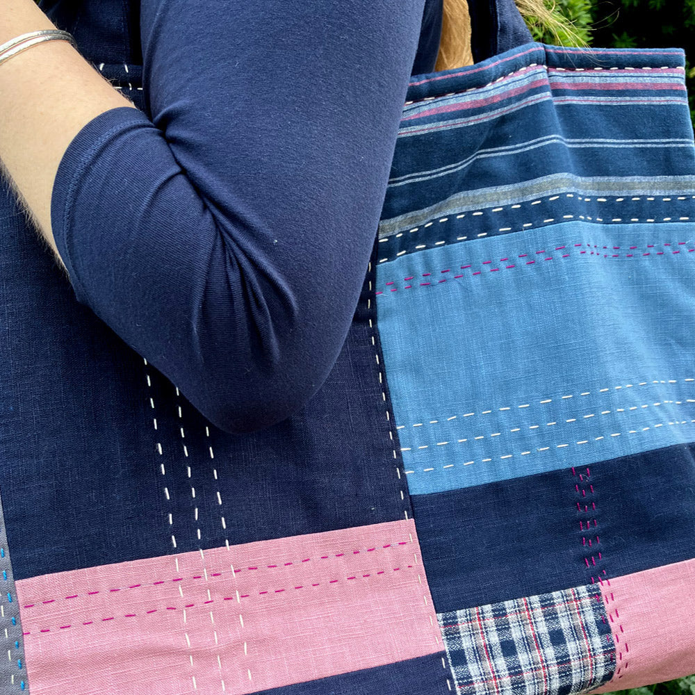 Extra-large Bag with Hand Slow Stitch