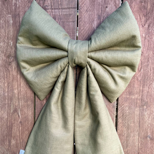 Christmas Bow - Olive Green