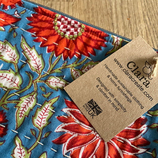 Hand - stitched Artisan Pouch/Bag