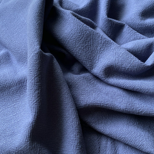 Textured Blue Linen/Viscose Blue Fabric