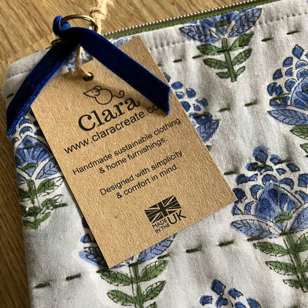 Hand stitched - Artisan Pouch, Makeup Bag