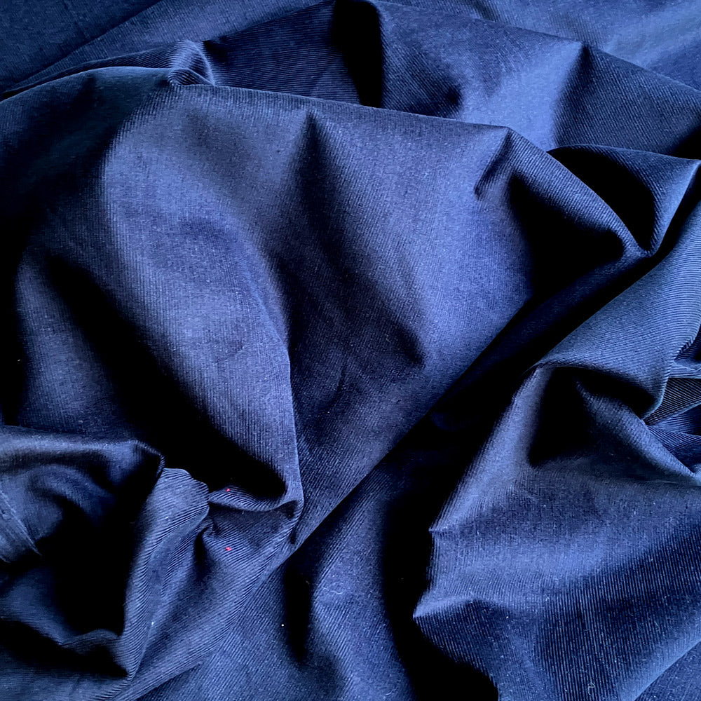 Navy Cotton - Needlecord Fabric