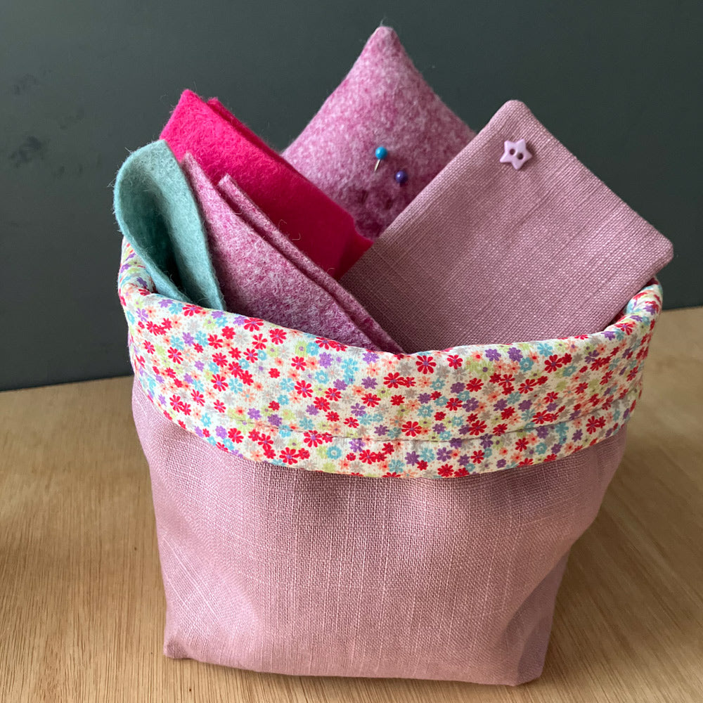Children’s Sewing, Knitting and Project Bag. Pink