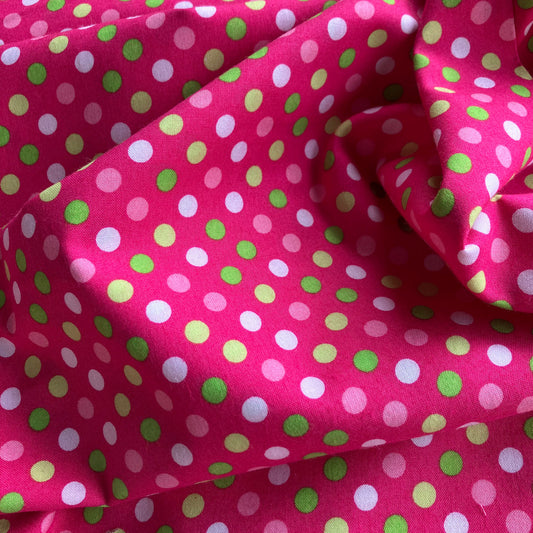 Pink Spot Cotton Fabric HALF PRICE