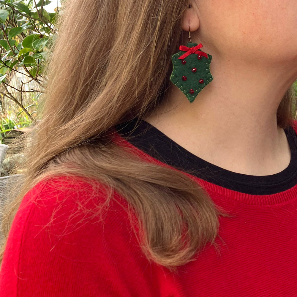 Christmas Holly Earrings