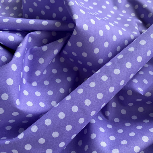 Lilac - With White Spot - Cotton Fabric HALF PRICE