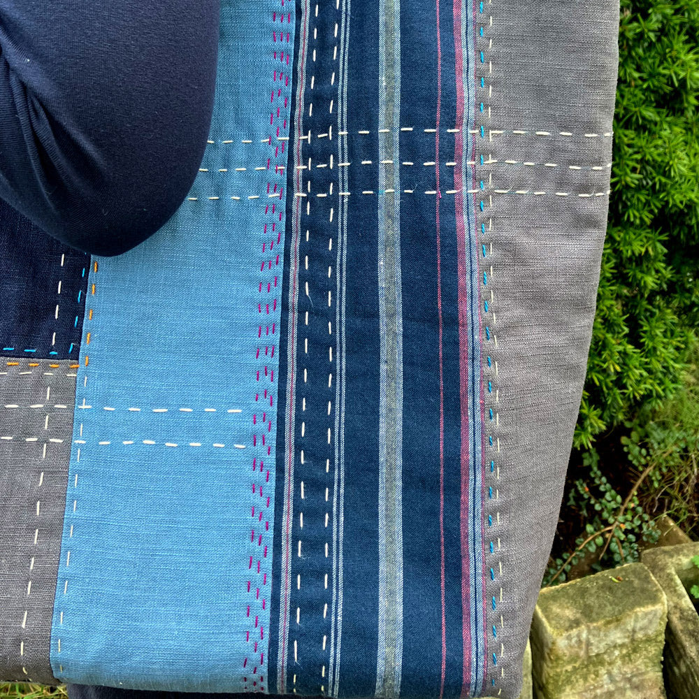 Extra-large Bag with Hand Slow Stitch