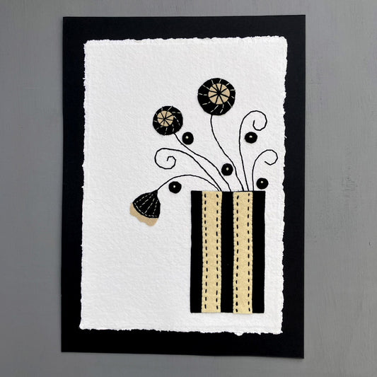 Textile picture - Dried Poppy Heads