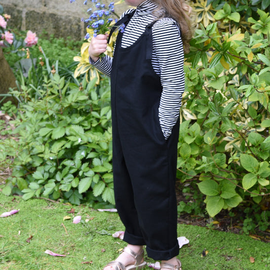 Child's Black Canvas Dungarees