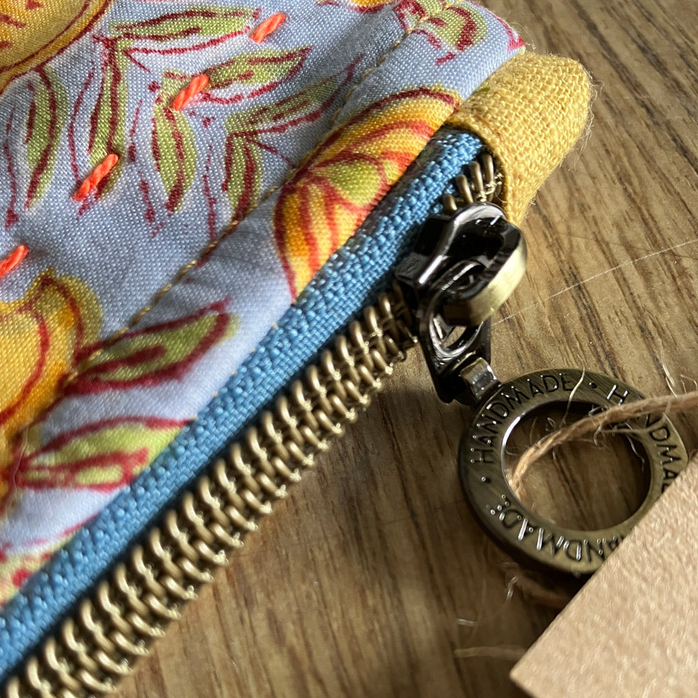 Hand stitched - Square Artisan Pouch/Bag