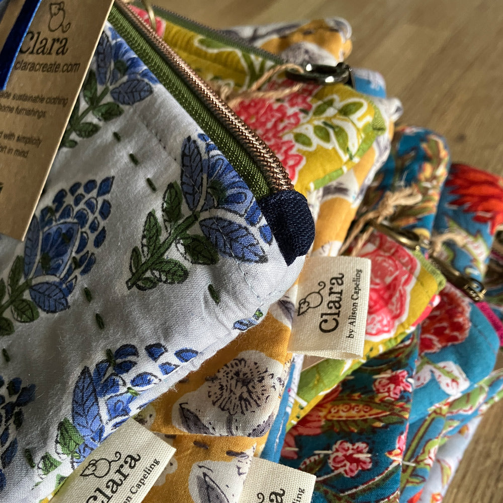 Hand - stitched Artisan Pouch/Bag