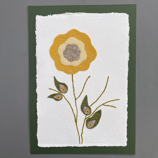 Textile picture - Single Gold Flower
