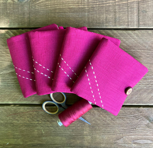 Magenta Needle and Pins Sewing Case