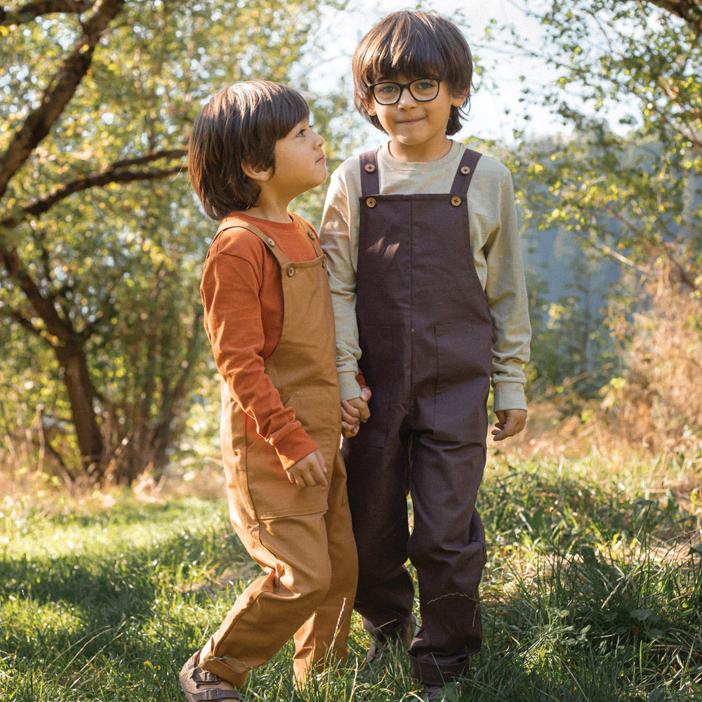 Dungarees in Cinnamon Cotton Canvas