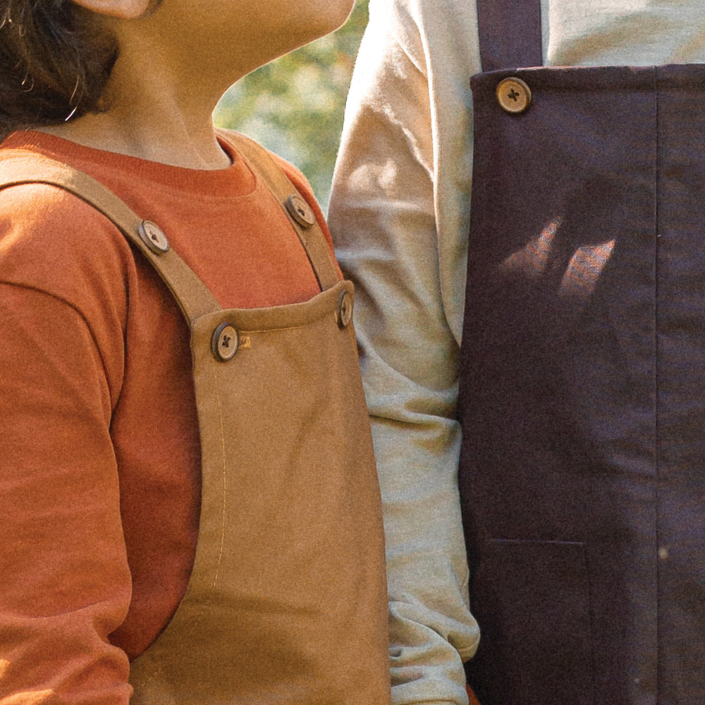 Dungarees in Brown Cotton Canvas