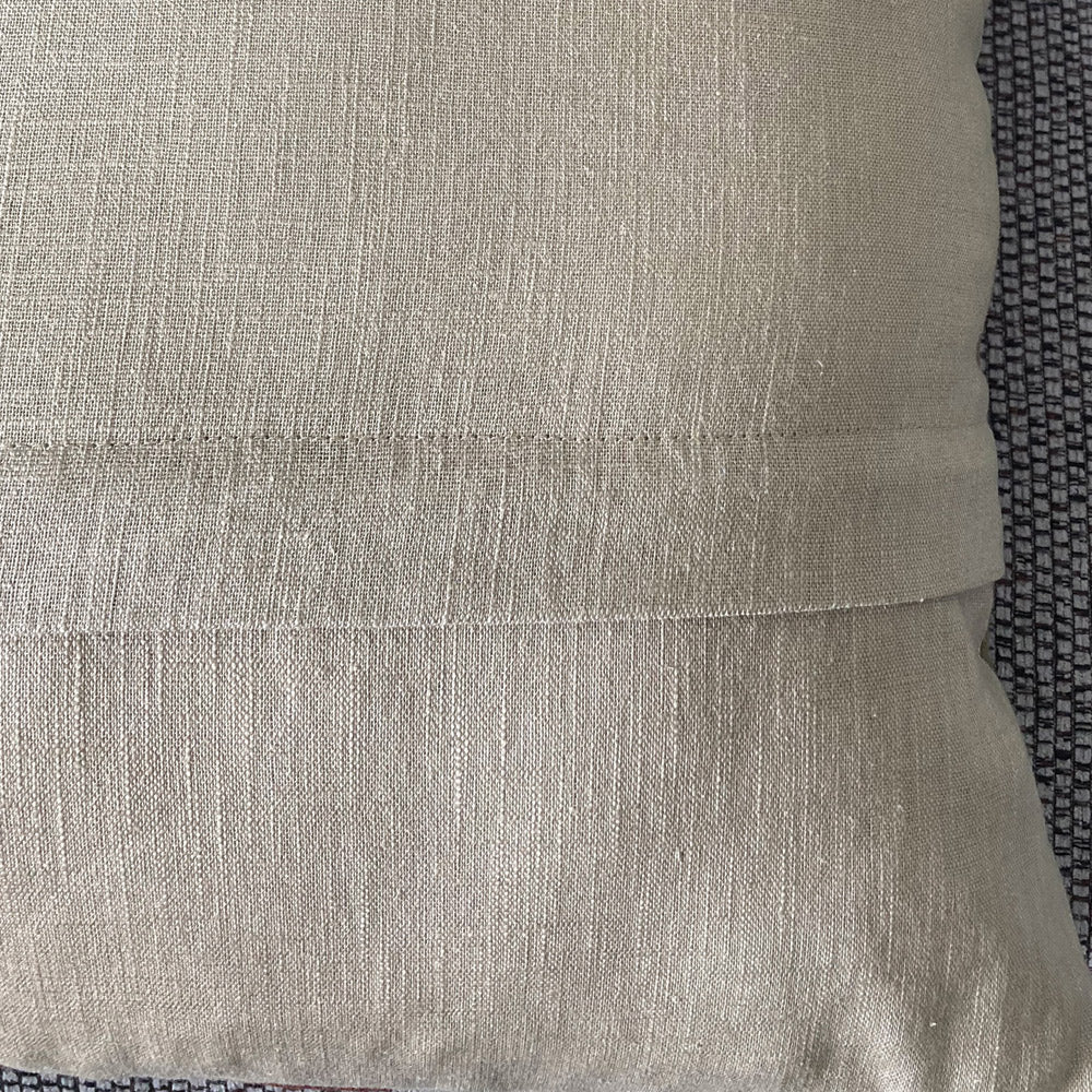 Linen Cushion - Hand Slow Stitch - Natural Colours