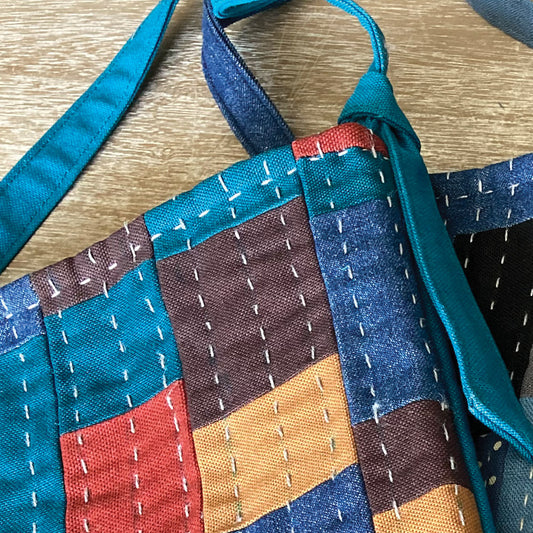 Shoulder Bag - Slow Stitch Patchwork