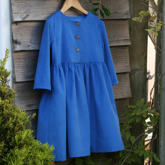 Needlecord Dress - Cornflower Blue