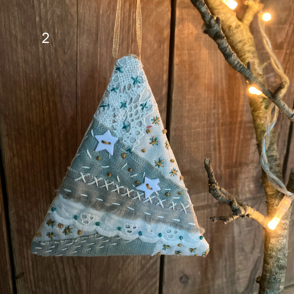Patchwork Christmas Tree Decorations - Colour Natural