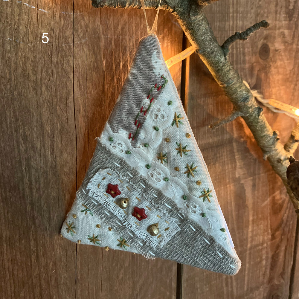 Patchwork Christmas Tree Decorations - Colour Natural