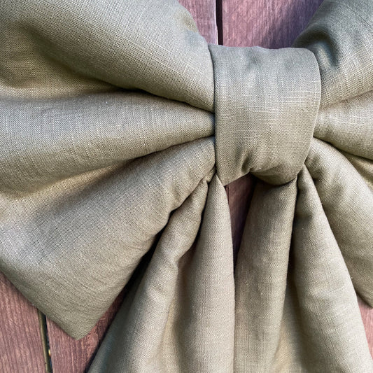 Christmas Bow - Olive Green