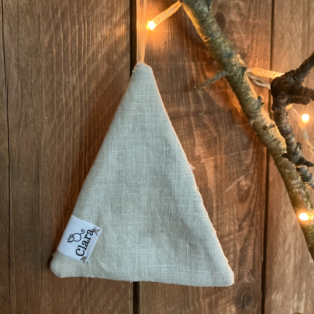 Patchwork Christmas Tree Decorations - Colour Natural