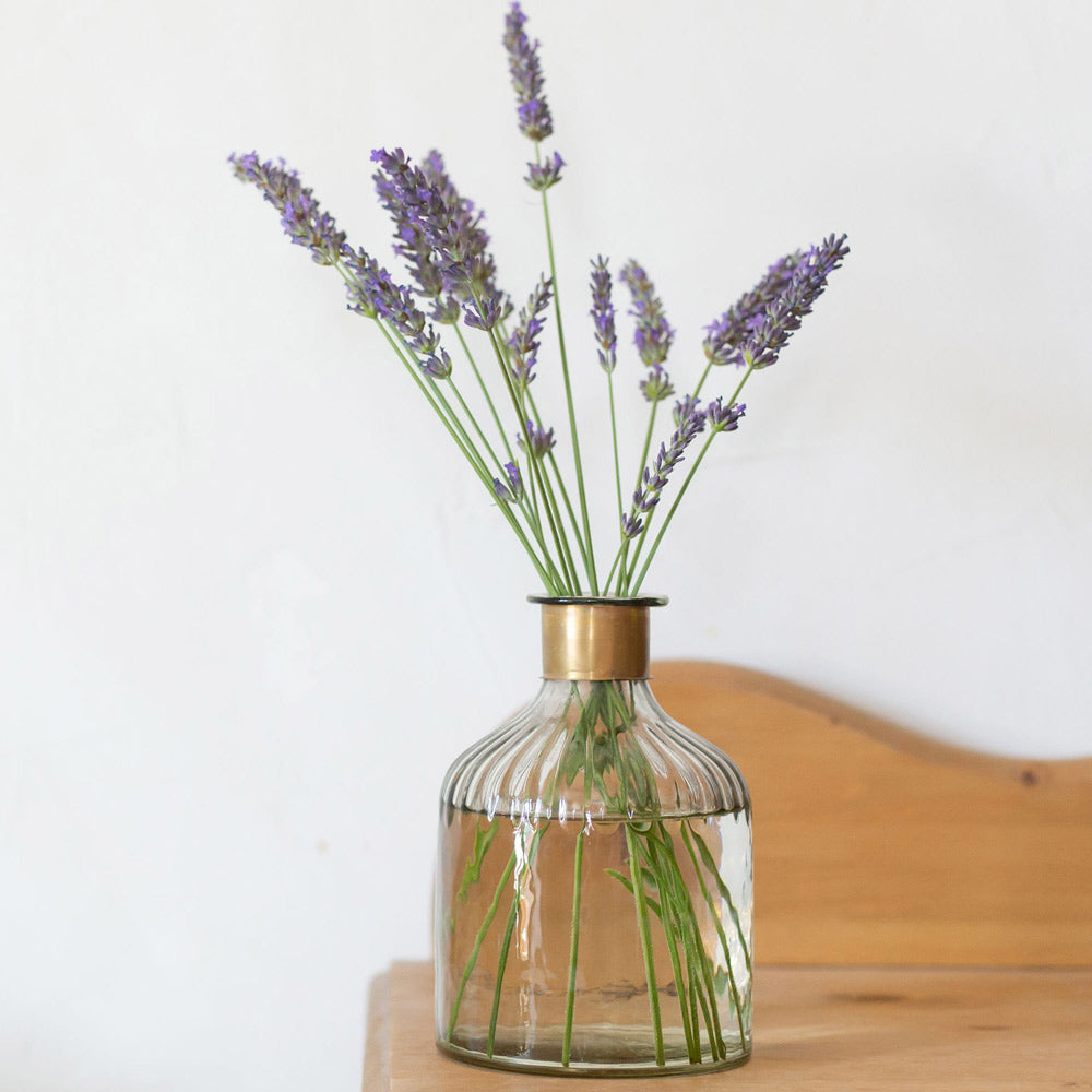 Hammered Glass Bottle Vase