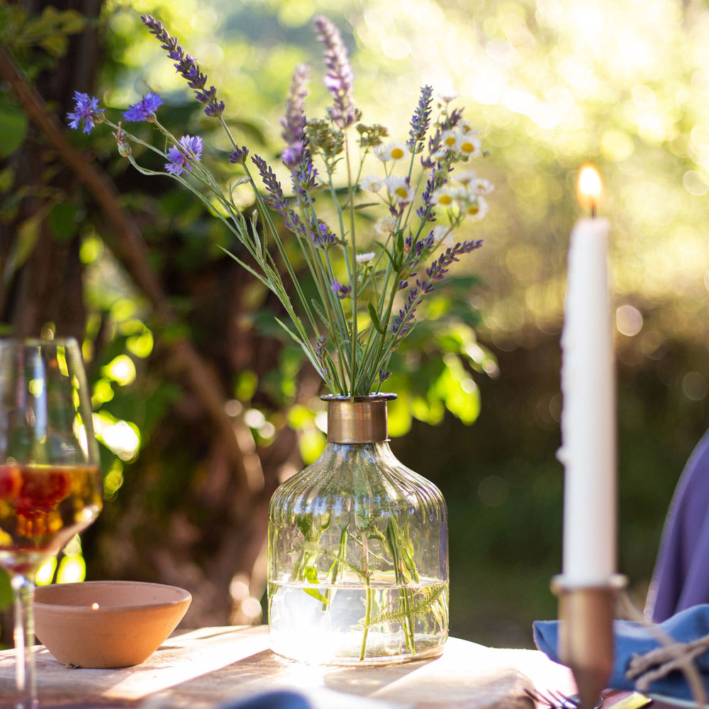 Hammered Glass Bottle Vase