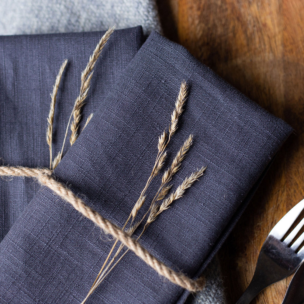 Linen Table Napkins - Pair blue