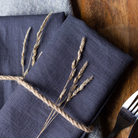 Linen Table Napkins - Pair blue