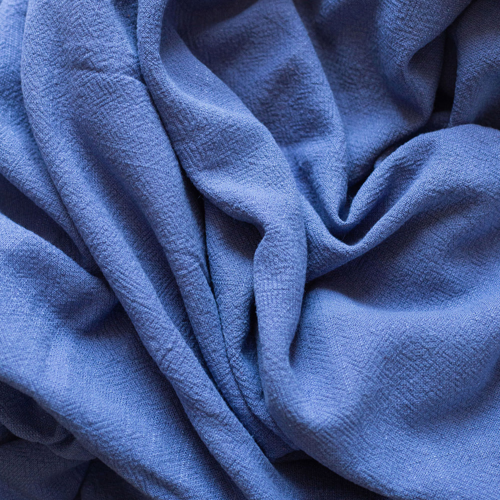 Blue Linen Frill Throw