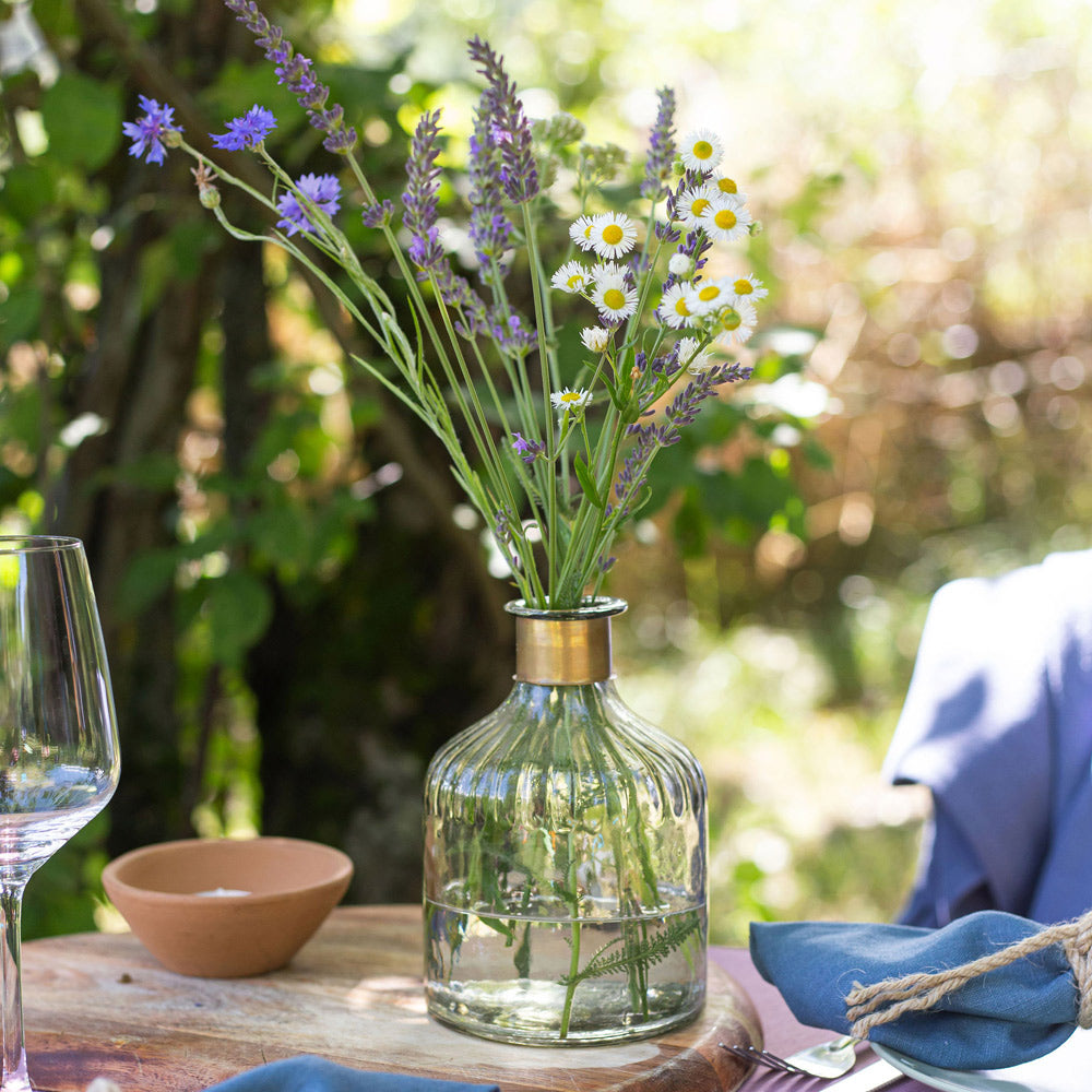 Hammered Glass Bottle Vase