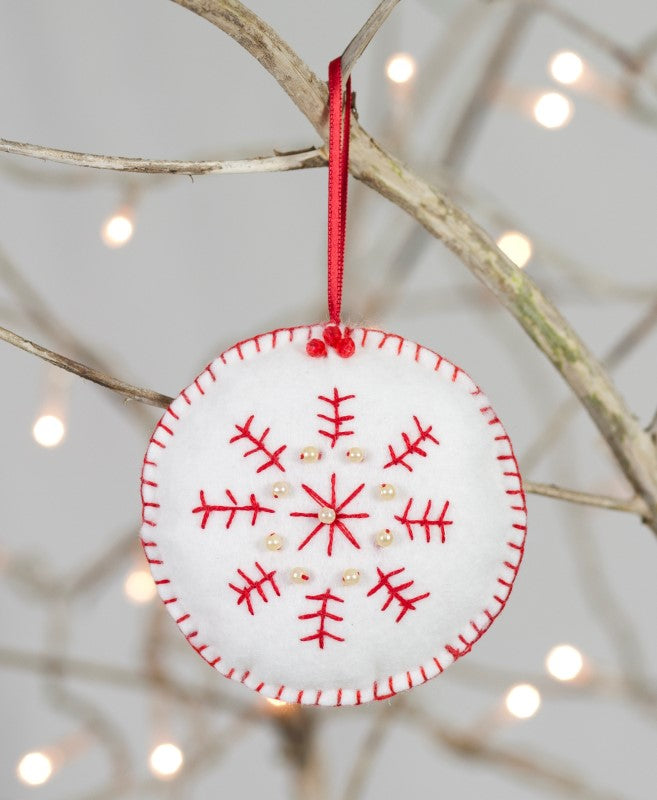 Christmas Trio of decorations Felt Craft Sewing Kit Snowflake