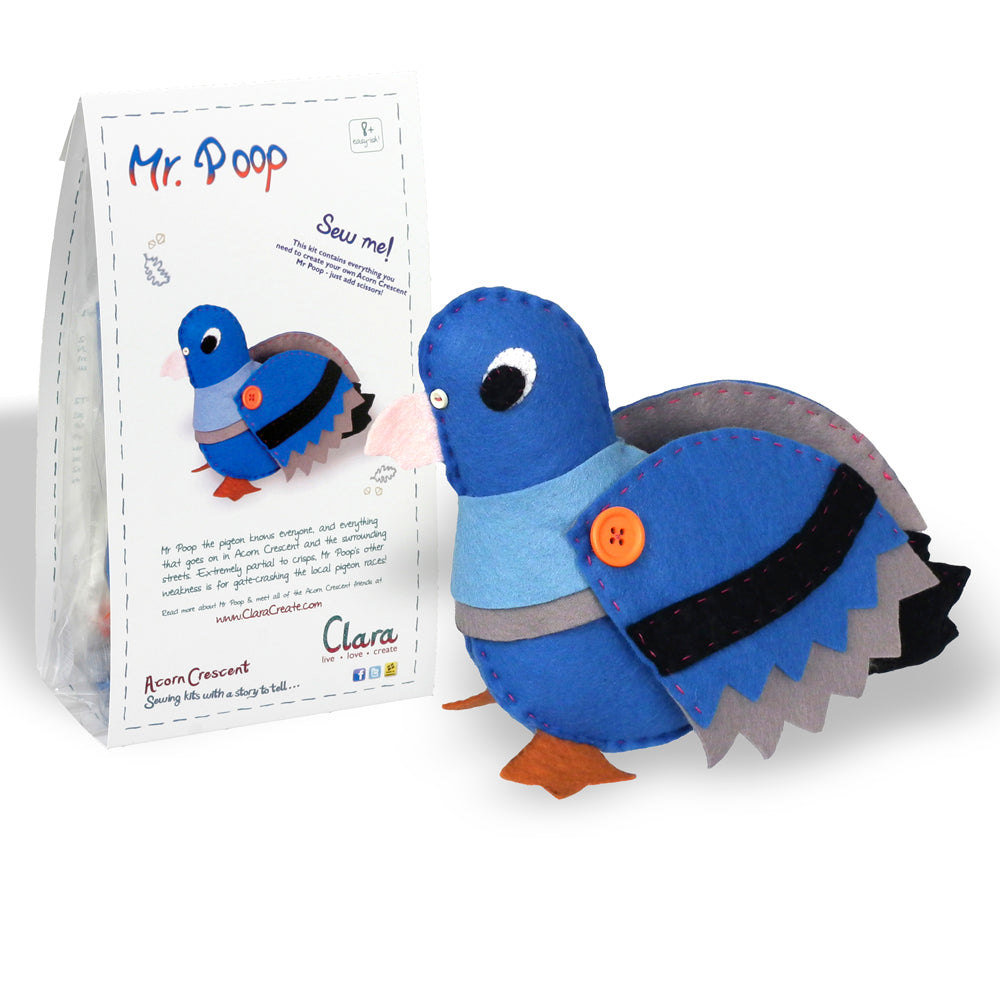 Mr Poop Pigeon Sewing Kit