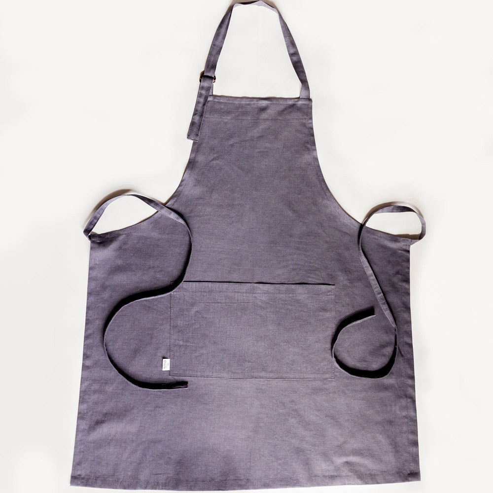 Linen Apron pewter grey