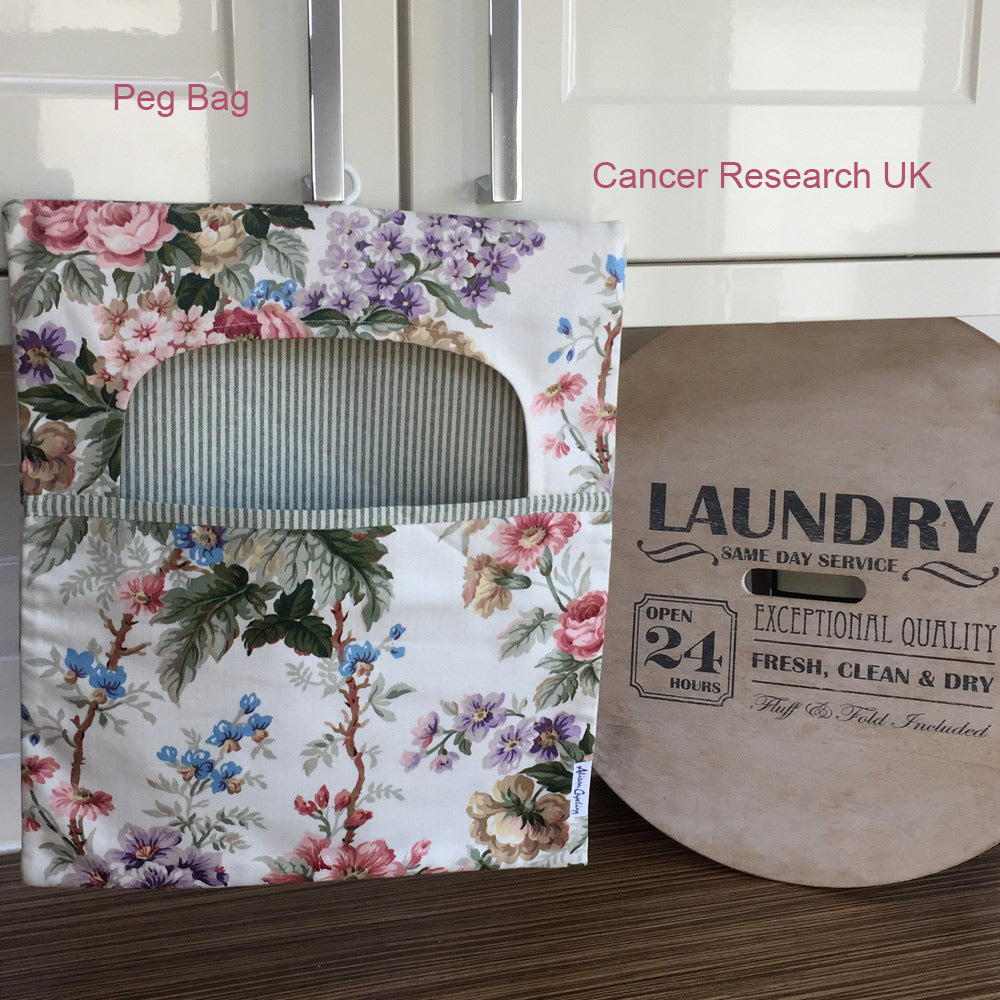 Peg Bag Patterned for Cancer Research UK