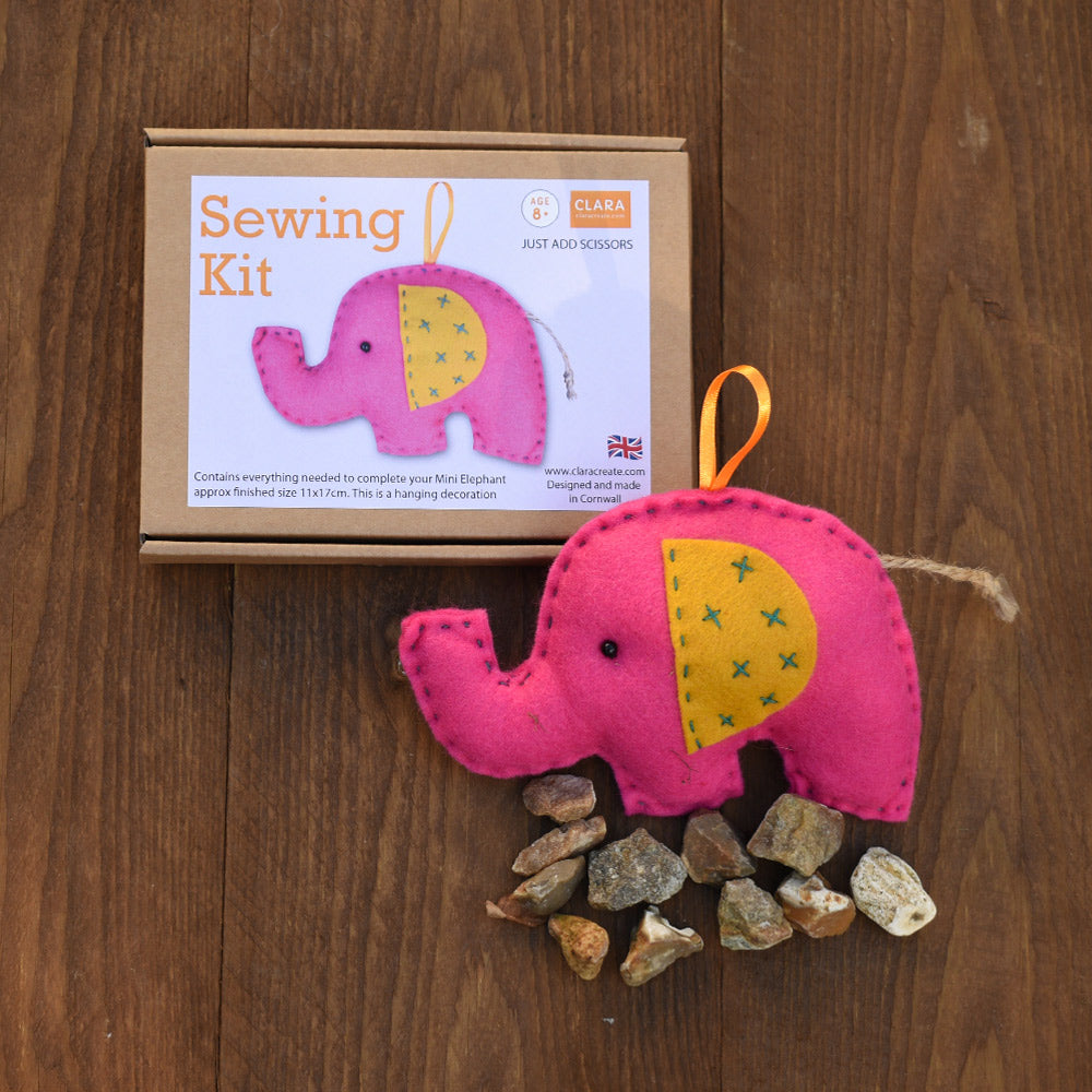 Mini Sewing Kit - Pink Elephant