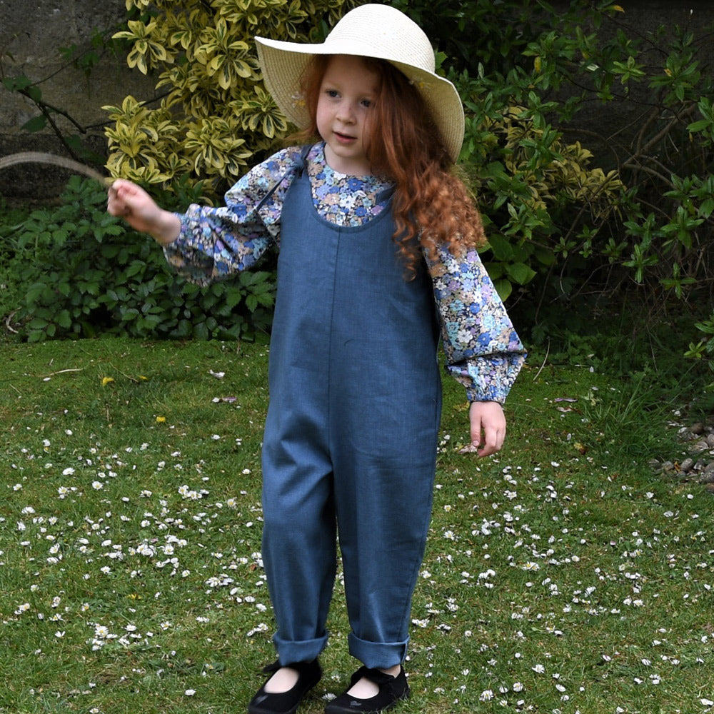 Children's Linen Dungarees