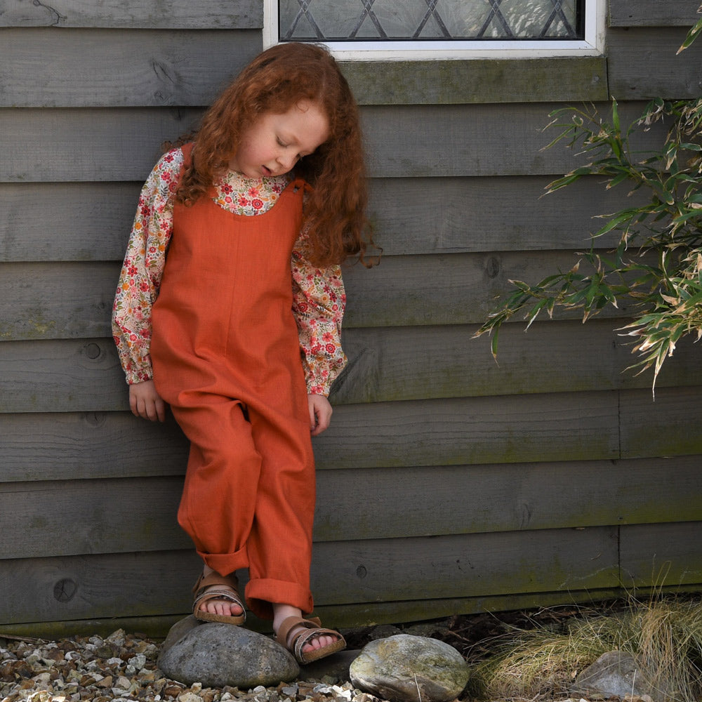 Children's Linen Dungarees