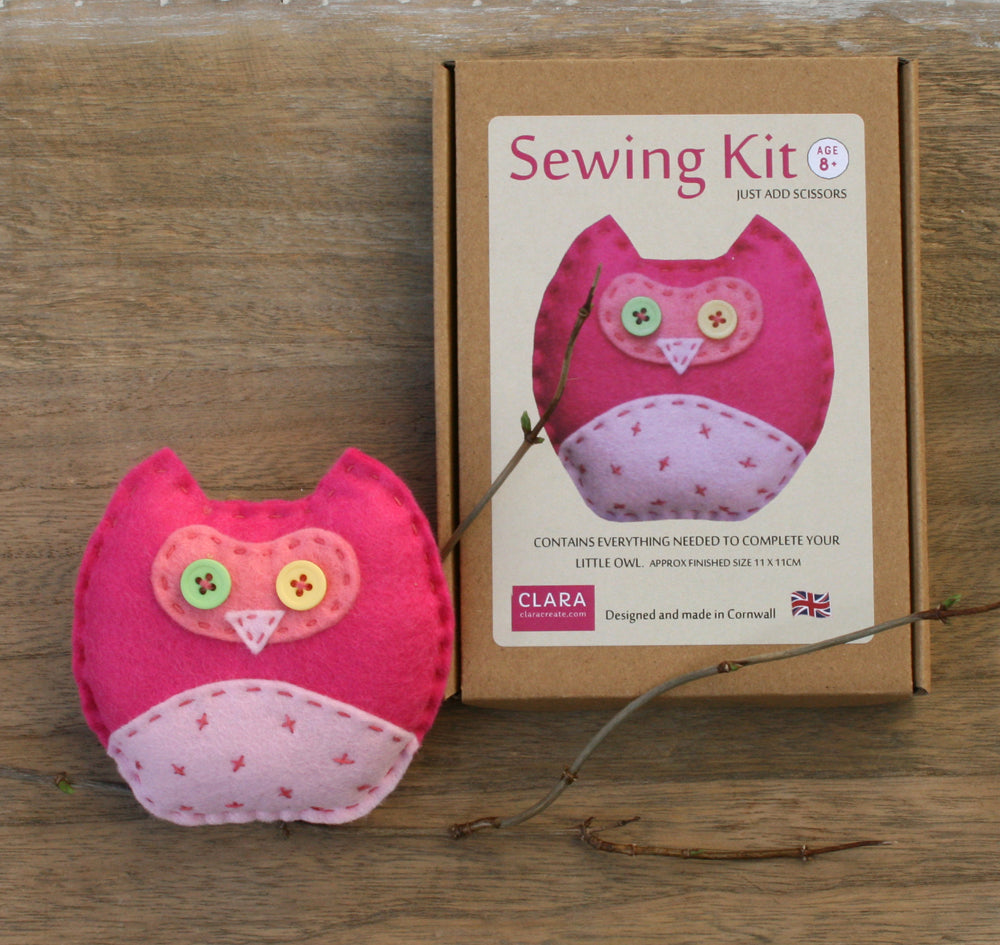 Mini Owl Craft Sewing Kit Pink